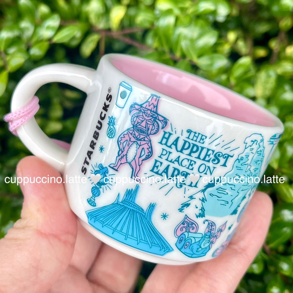 🏰NWT🩷Starbucks Disneyland Pink Blue Pin Drop Been There Series Ceramic Mini Mug - Picture 4 of 8